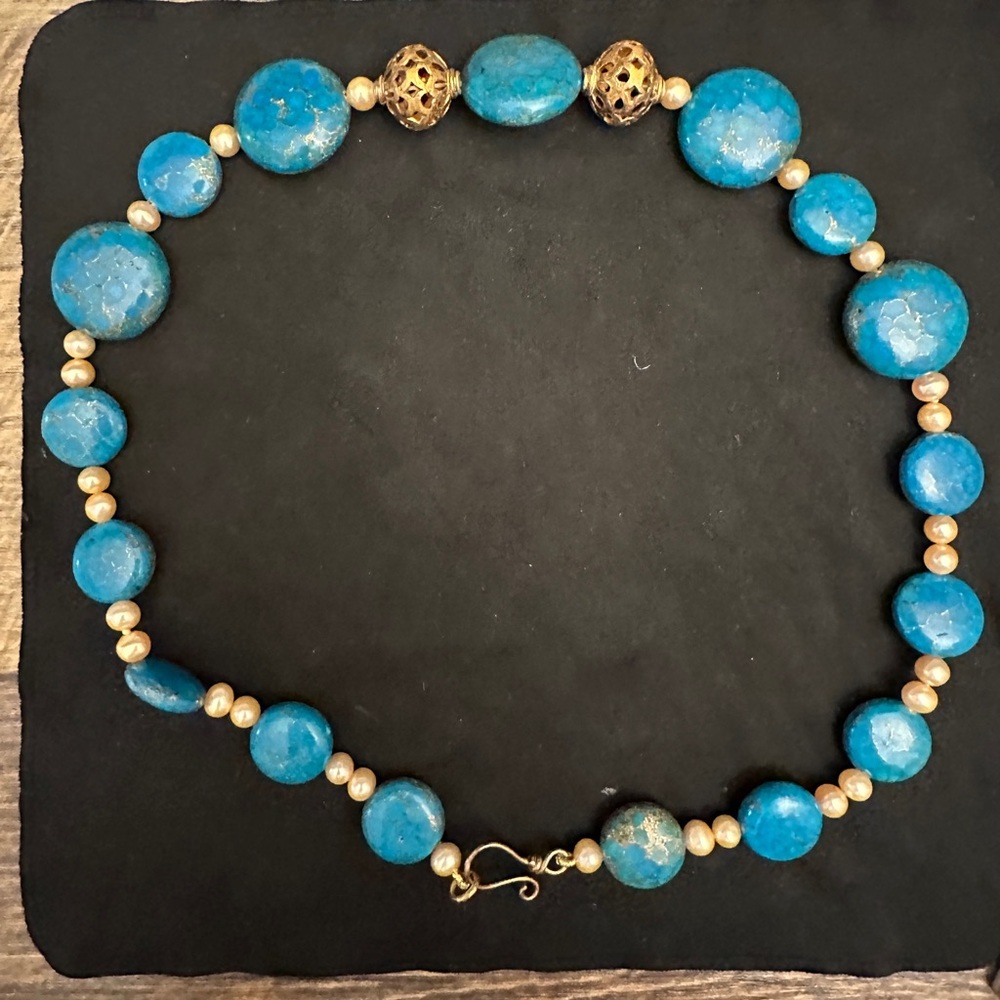 Turquoise necklace and bracelet set - new